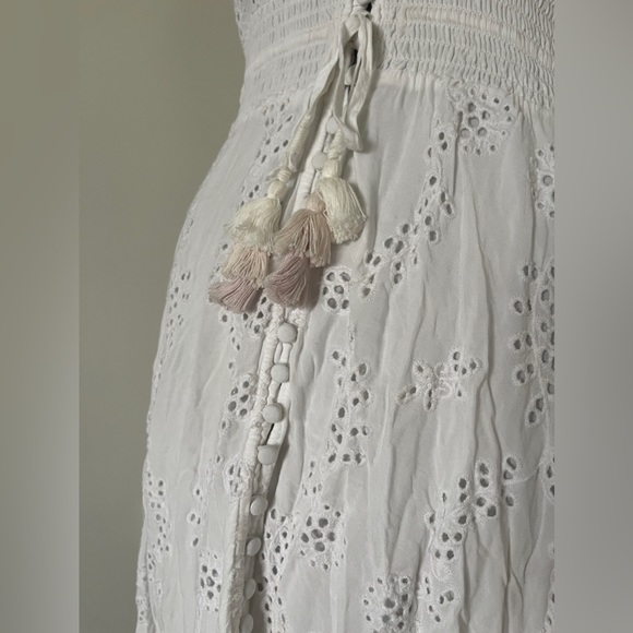 YFB YOUNG FABULOUS & BROKE white eyelet summer/spring midi dress boho - Picture 7 of 11